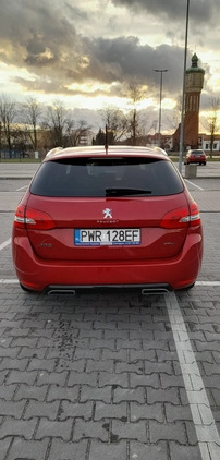 Peugeot 308 cena 40000 przebieg: 85200, rok produkcji 2015 z Września małe 67